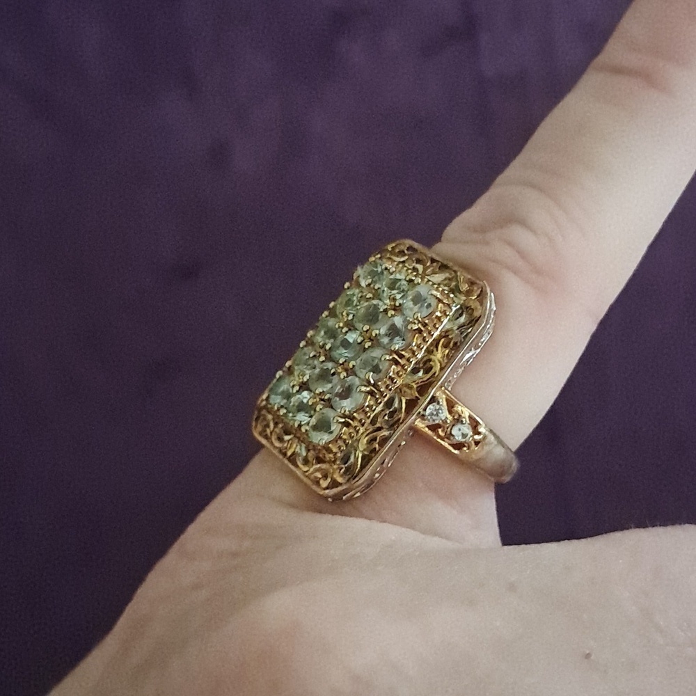 Narsipatnam Alexandrite and Natural White Zircon Cluster Ring - Picture 6 of 10